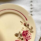 6 Small mismatched vintage floral plates - BADONVILLIER STEULER