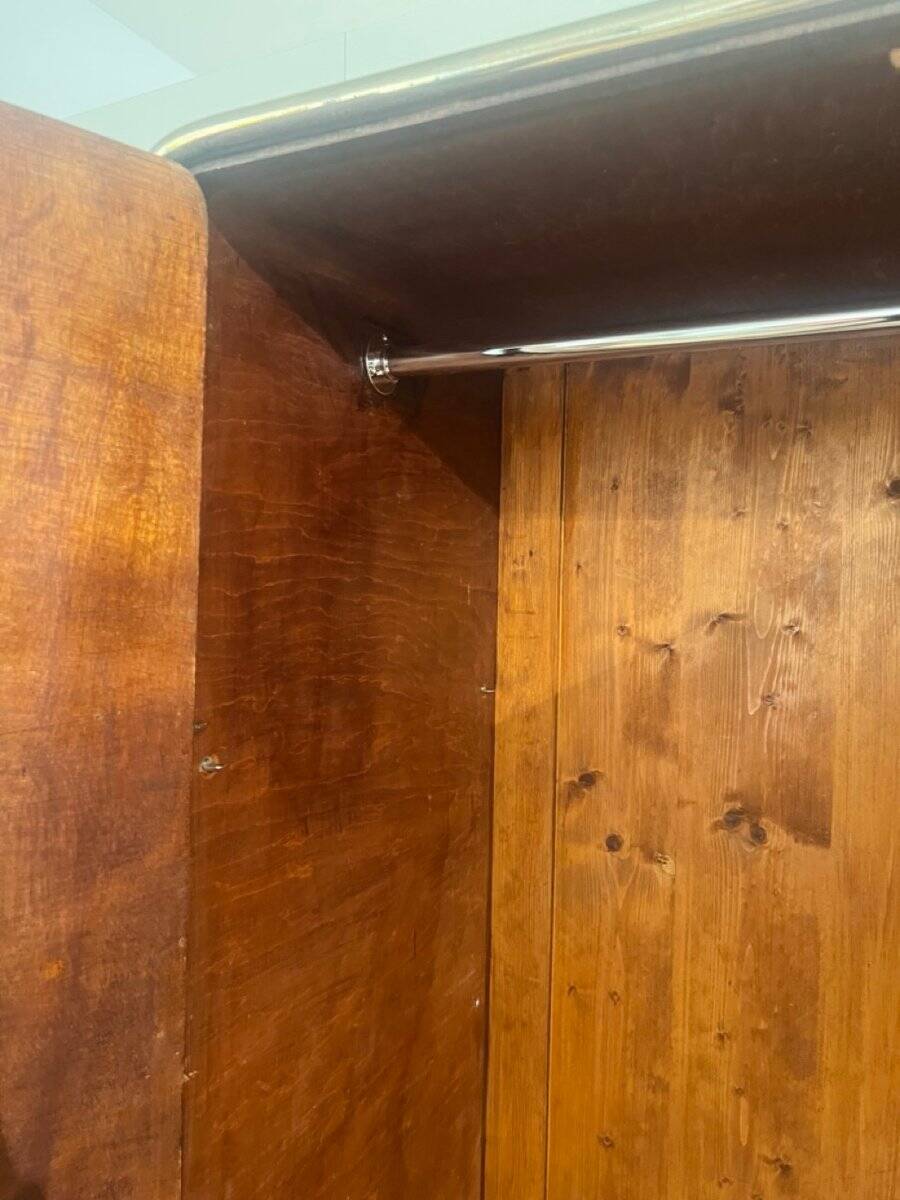 Bauhaus Wardrobe in Palisander Optic, Steel Tube and Chrome, Germany, 1930s