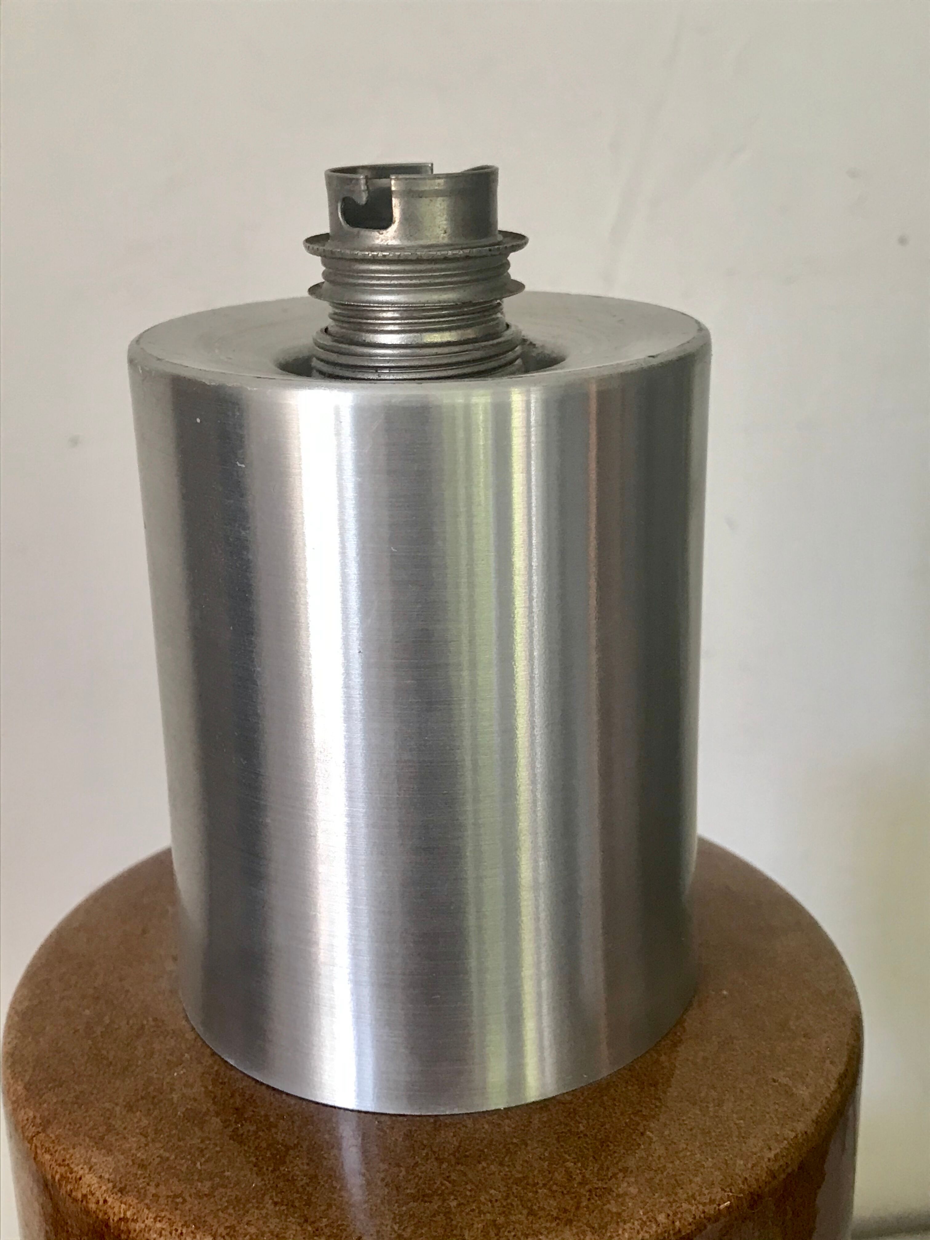 Ceramic and aluminum lamp foot brushed 46cm