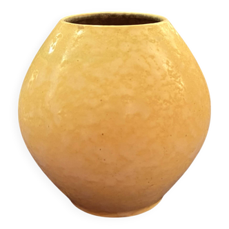 Vase en céramique jaune Gramann Keramik, Allemagne, années 1970