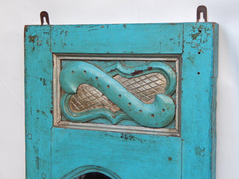 Mirror mural deco ancient teck blue skate 33x3x103cm
