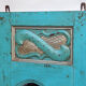 Mirror mural deco ancient teck blue skate 33x3x103cm