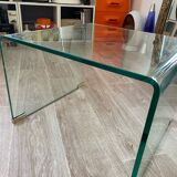 Table basse en verre courbé