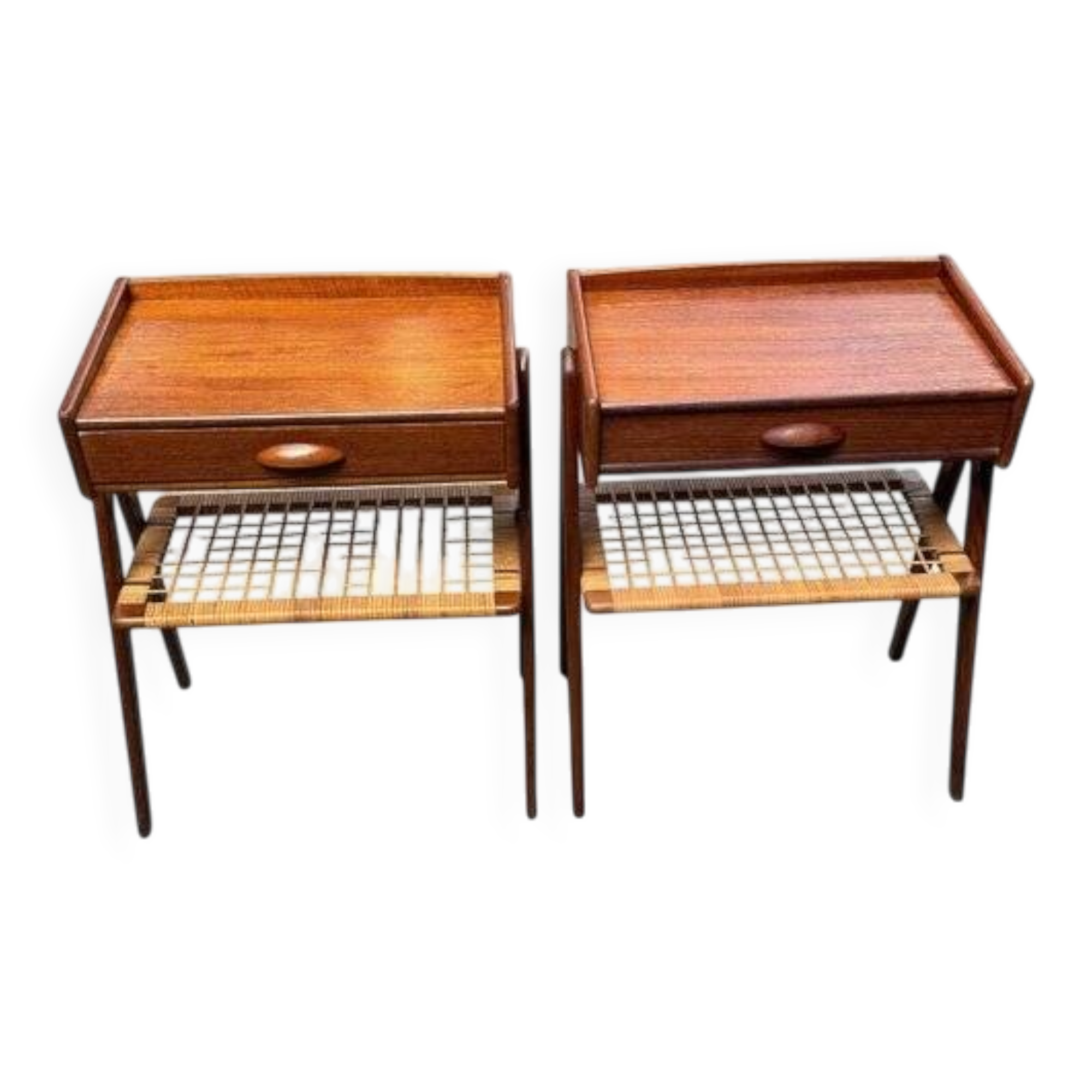 Set of 2 modernist Danish teak bedside tables by Søren Rasmussen, 1964