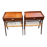 Set of 2 modernist Danish teak bedside tables by Søren Rasmussen, 1964