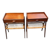 Set of 2 modernist Danish teak bedside tables by Søren Rasmussen, 1964
