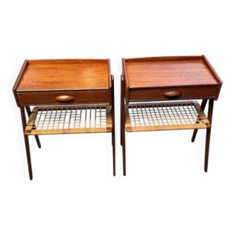 Set of 2 modernist Danish teak bedside tables by Søren Rasmussen, 1964