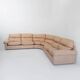 Canapé modulable vintage en cuir des années 1970, couleur blush, par Tito Agnoli pour Poltrona Frau, modèle Petronio, design mid-century, mobilier de luxe