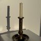 Large adjustable antique gold candlestick H20 D10