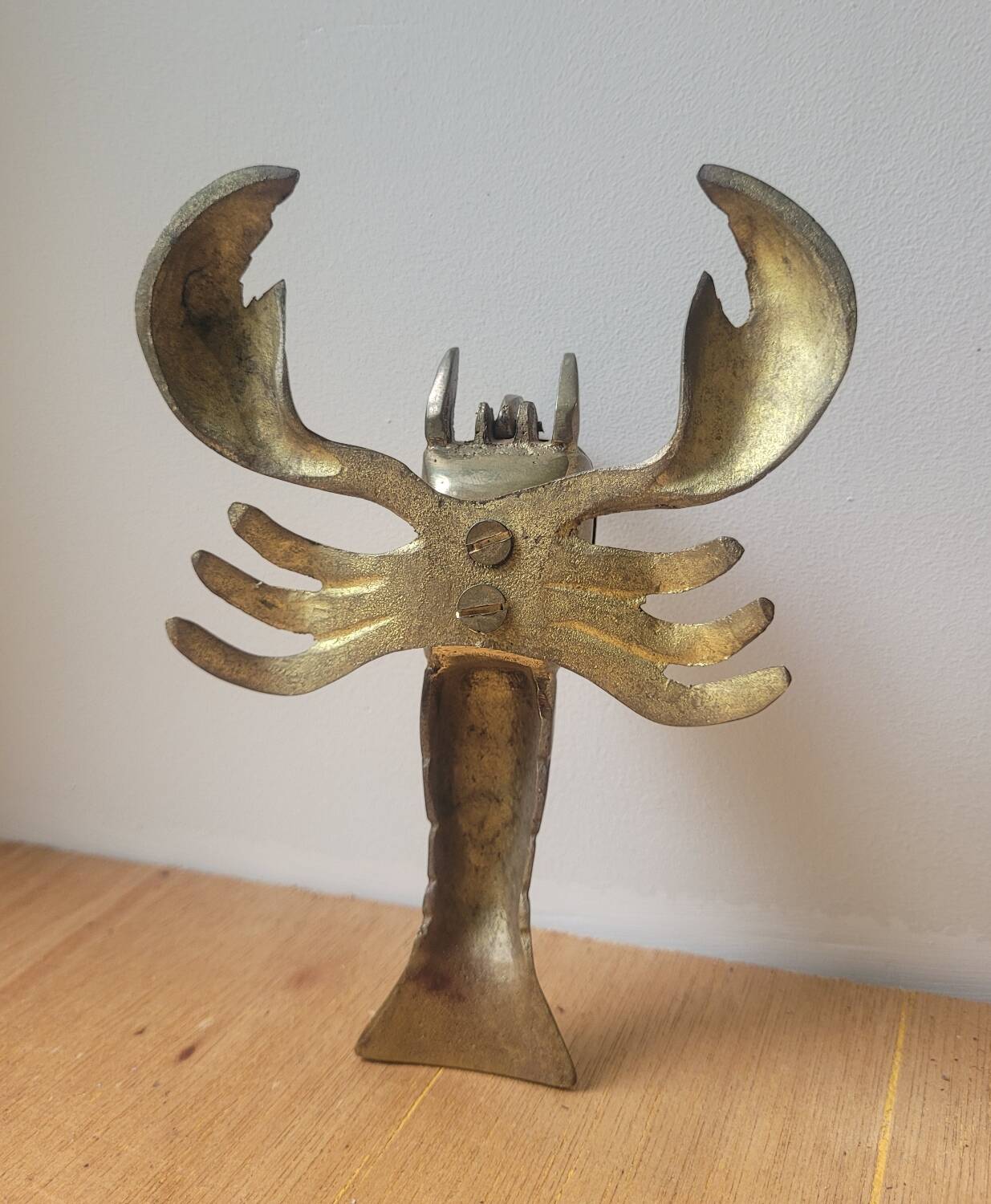 Lobster brass ashtray/inkwell