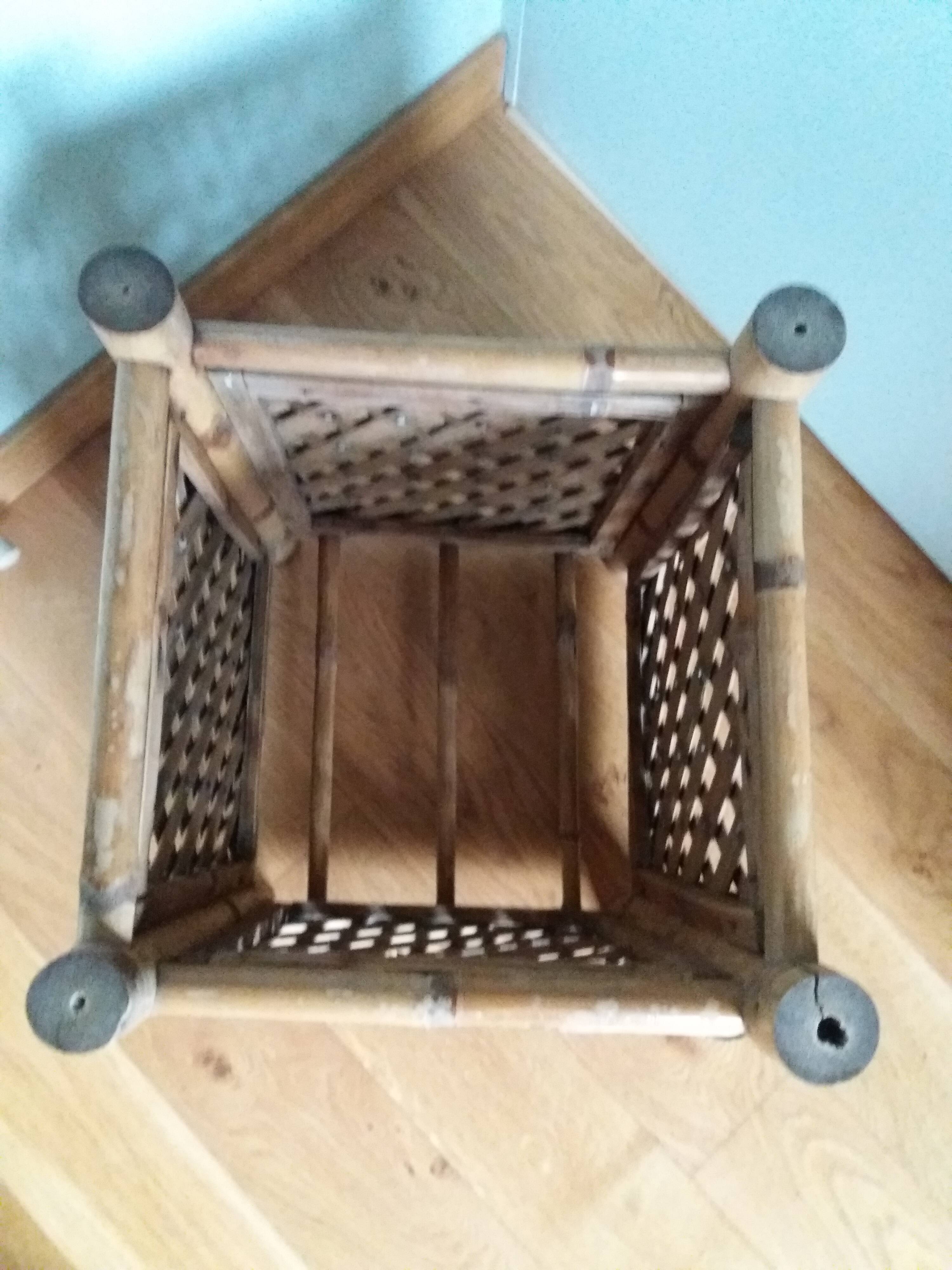 Cache pot large square bamboo