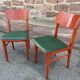 Paire de chaises bistrot vintage simili 1960