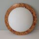 Vintage ceiling lamp, glass and faux bois de loupe, Spain 1970