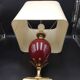 Beautiful Bordeaux Porcelain and Brass Lamp Le Dauphin Model Ançay Annanas