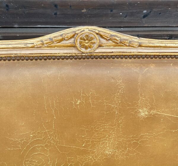 Banquette en bois laqué d’époque Louis XVI travail Italien