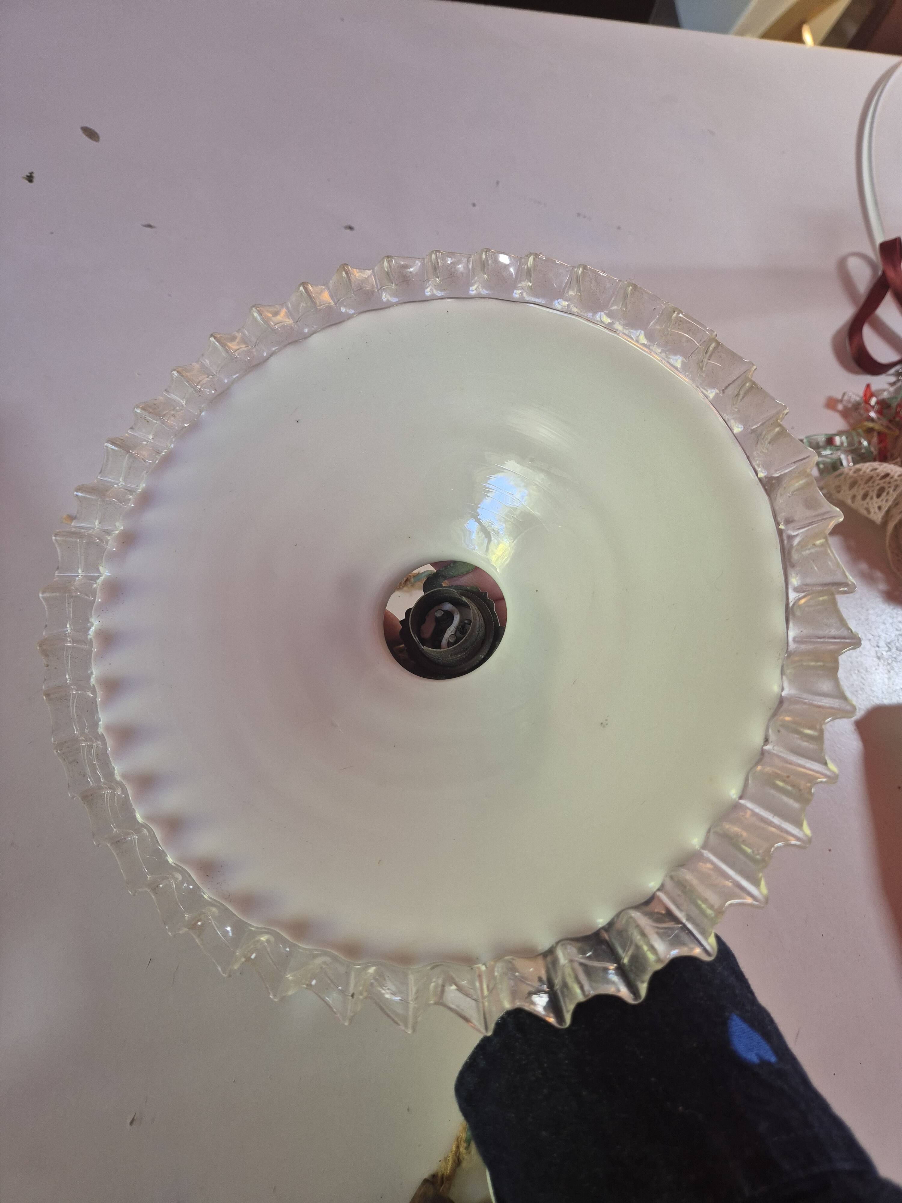 vintage white ceramic suspension complete with its electrical system