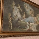 Tableau rococo femme et anges