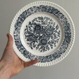 4 assiettes dépareillées anciennes bleues