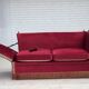 1970s, Danish 2-seater "Spanish" drop arm sofa, furniture velour.