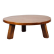 Large vintage round coffee table in raw oak brutalism.
