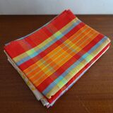 Lot 6 vintage multi-coloured plaid towels