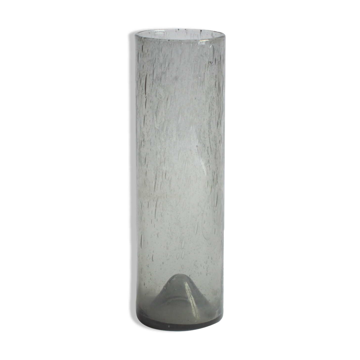 Erik Höglund cylinder glass vase for Pukeberg, Sweden, 1960s