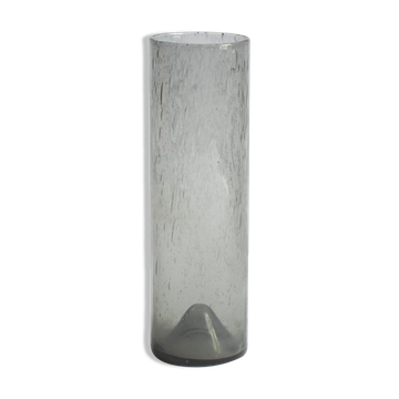 Erik Höglund cylinder glass vase for Pukeberg, Sweden, 1960s