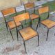 Series of 4 chairs Mullca school model 510 tapered feet 1950