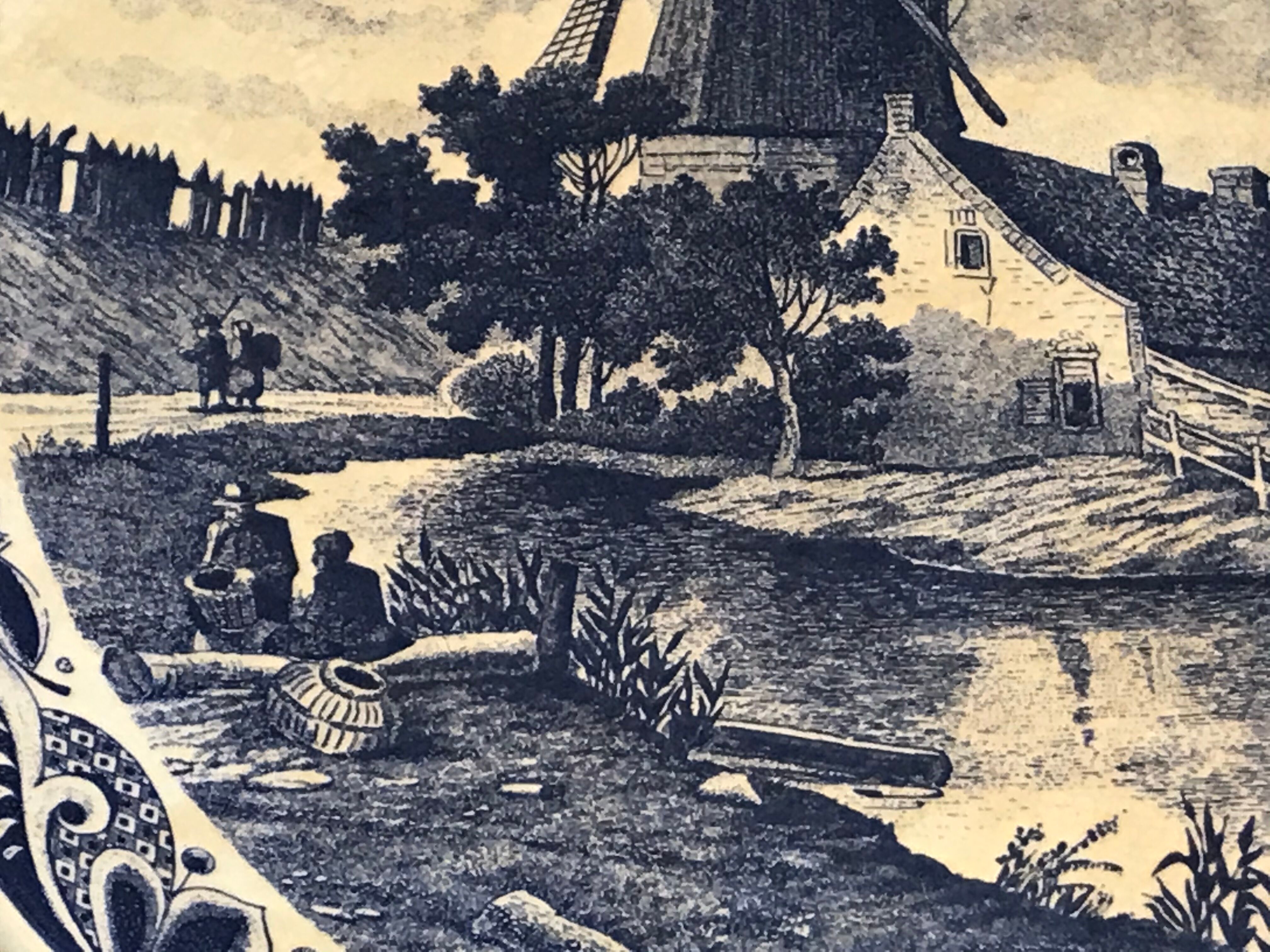 Blue dish in earthenware Delft Holland