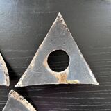 Set of 3 egg cups signed in raku