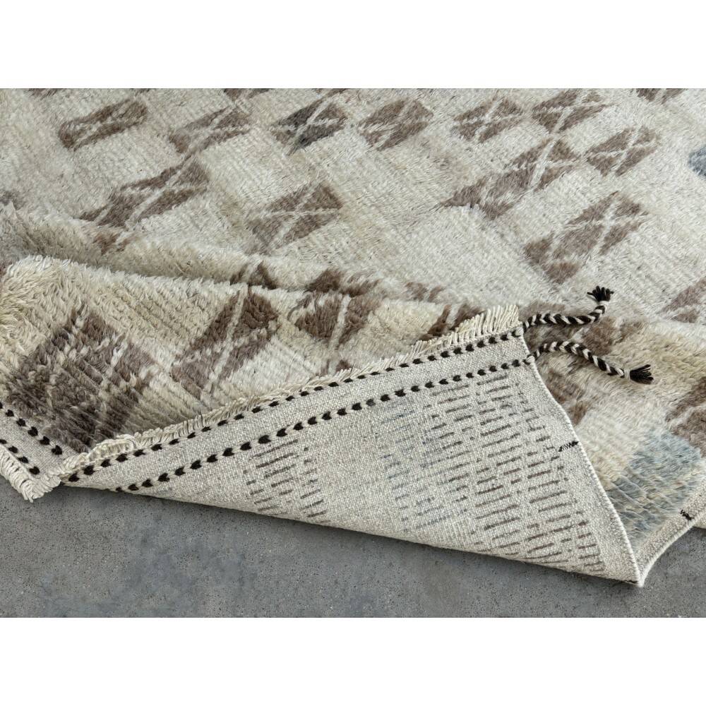 Modern Moroccan style Handmade Rug, 100% Natural Wool. Custom Options Available
