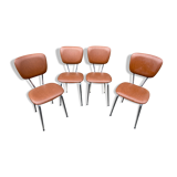 4 chairs 1960 vintage skaï
