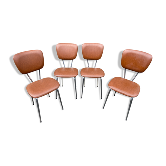 4 chairs 1960 vintage skaï