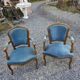 Pair of Louis XV style cabriolet armchairs