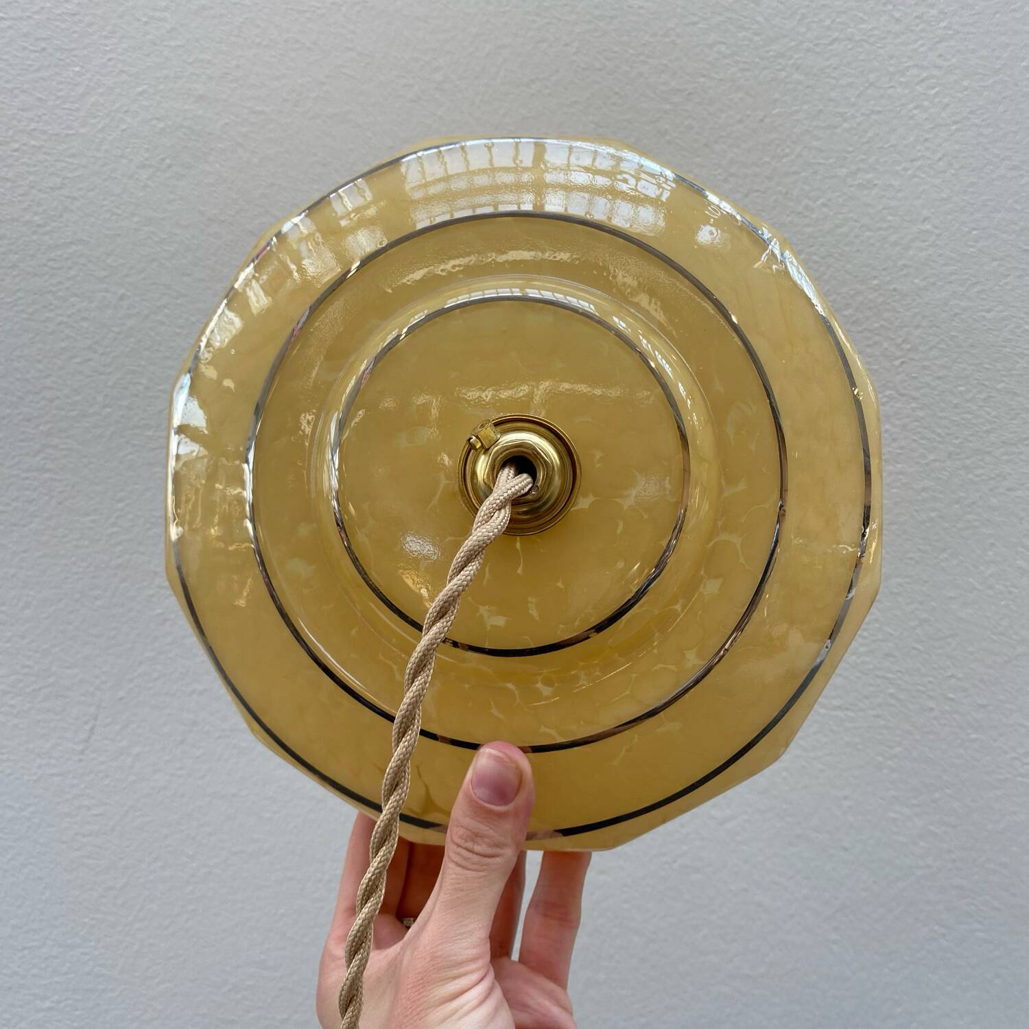 Pair of art deco pendant lights in Clichy glass