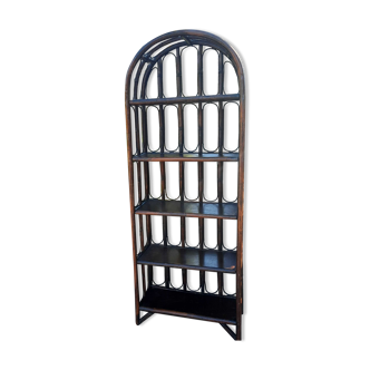 Large mid century bamboo library