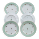 Set of 6 dessert plates in Limoges porcelain - Water green