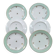 Set of 6 dessert plates in Limoges porcelain - Water green