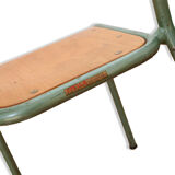 Pair of stella school chairs in wood and metal from the year 1960