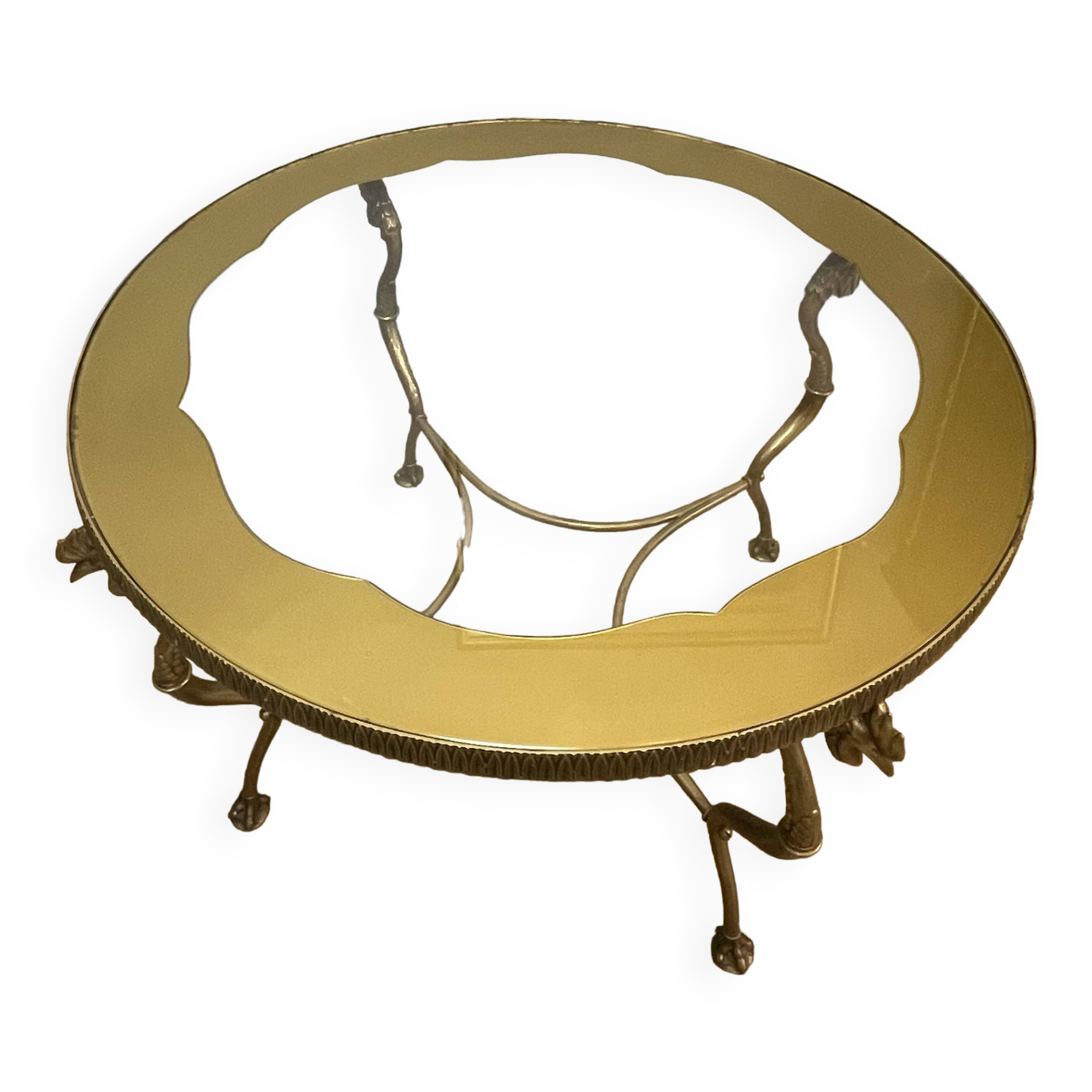 Coffee table, base with rooster decoration