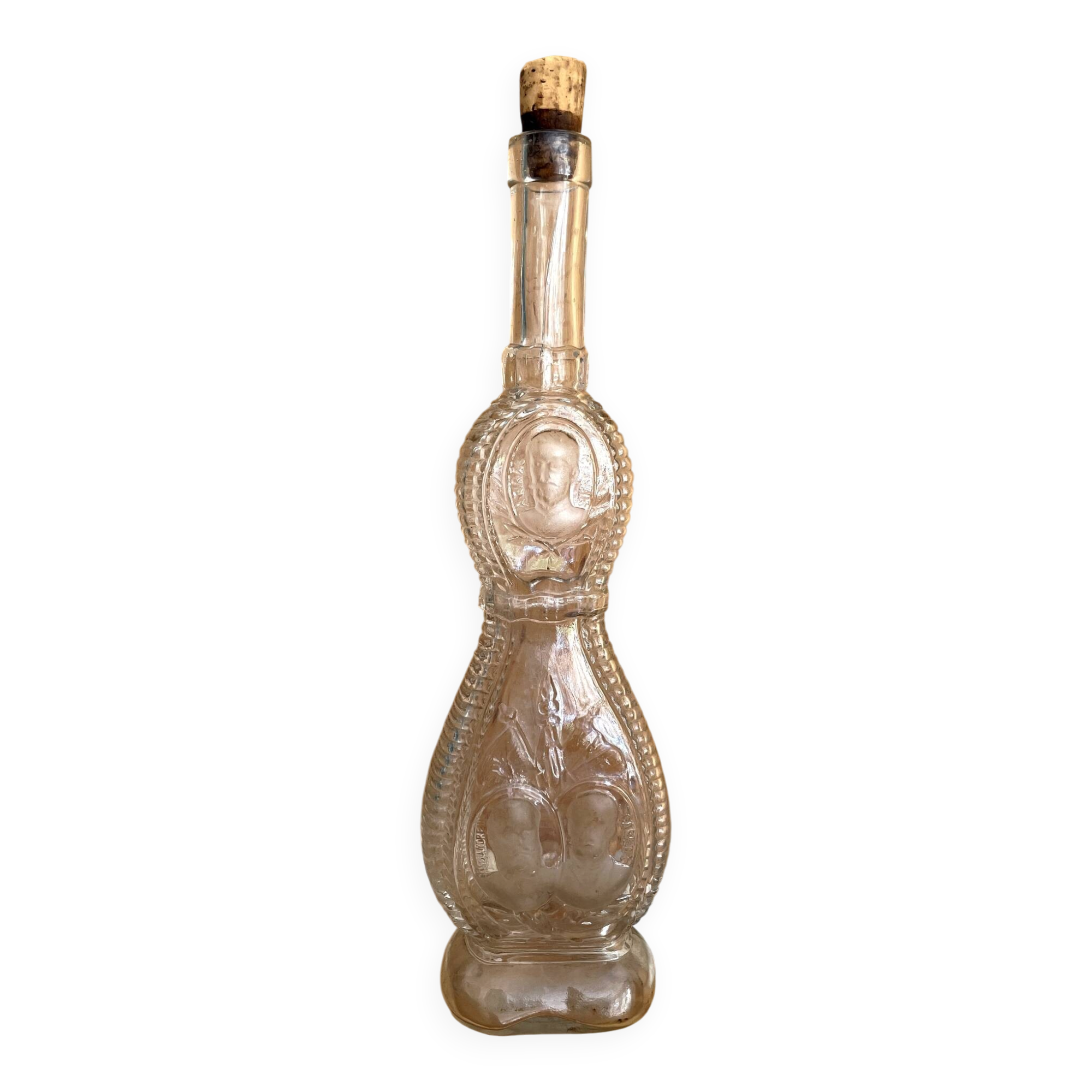 BOTTLE IN LEGRAS SHAPE REPRESENTING ADMIRAL GERVAIS ALEXANDRA III CARNOT