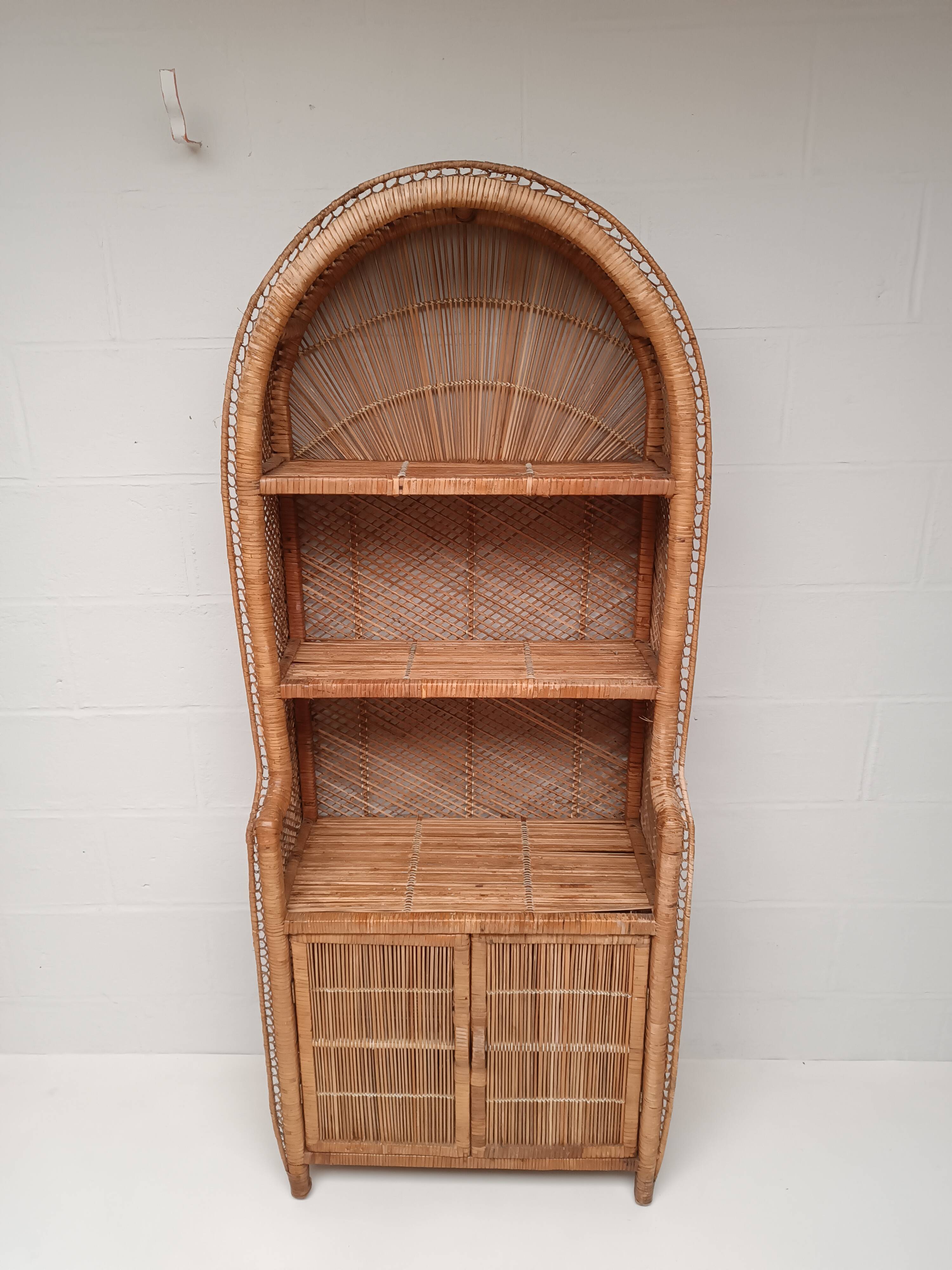 Vintage Rattan Bookcase