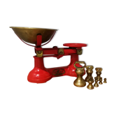 Balance vintage avec poids en laiton de Viking F. J.Thornton - Co. Ltd années 1940
