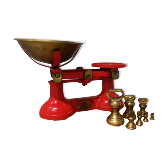 Vintage Scale With Brass Weights From Viking F. J.Thornton & Co. Ltd, 1940s
