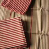 Lot 6 napkins cotton stripes mattress vichy red beige creation