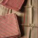 Lot 6 serviettes de table coton rayures matelas vichy rouge beige création