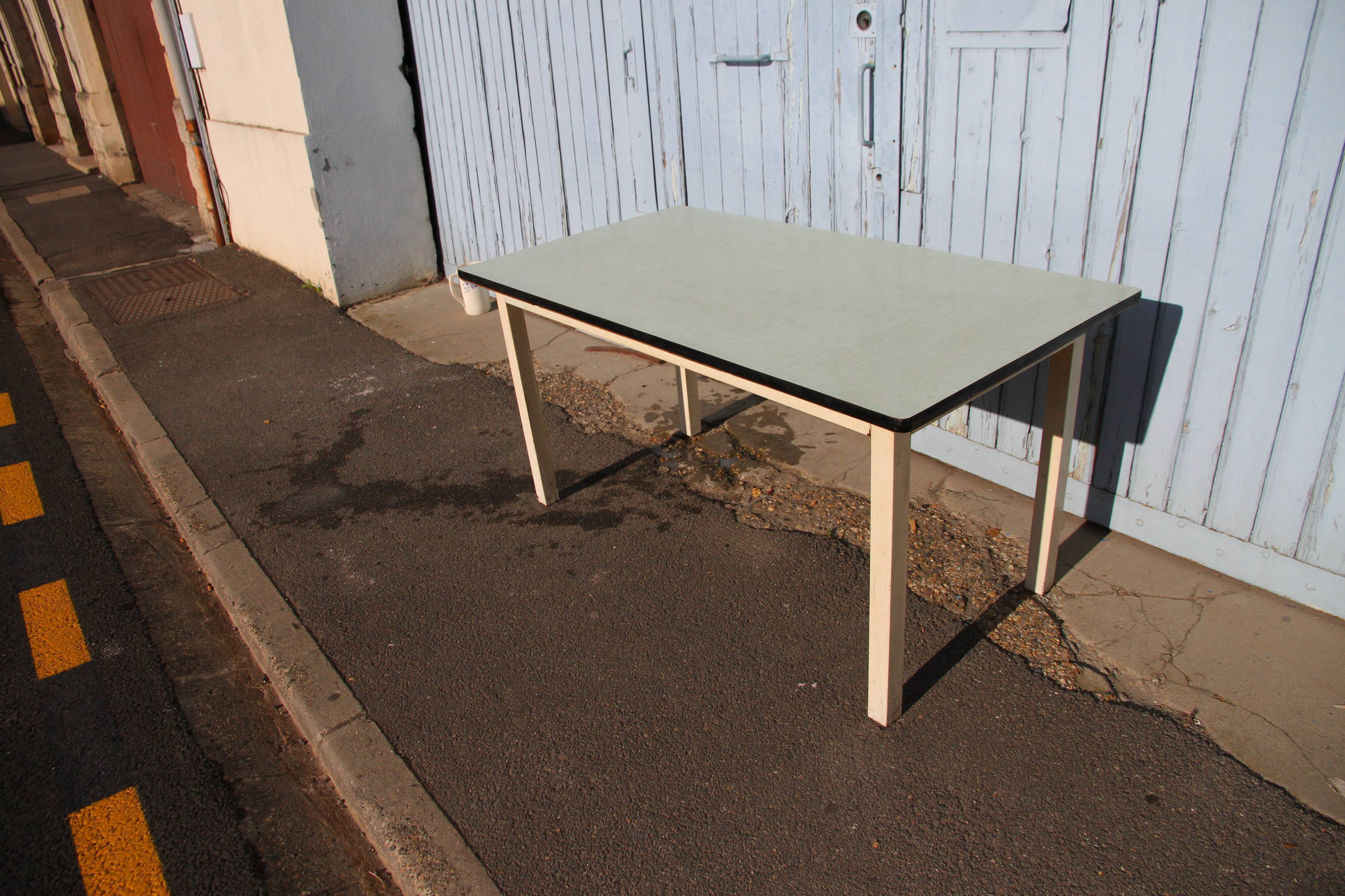 Table formica blue 1960 1970s