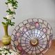 Vintage mother-of-pearl and brass pendant lampshade with fruit decorations