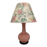 Charolles faience lamp in pink by Jacques Molin, France circa 1970.