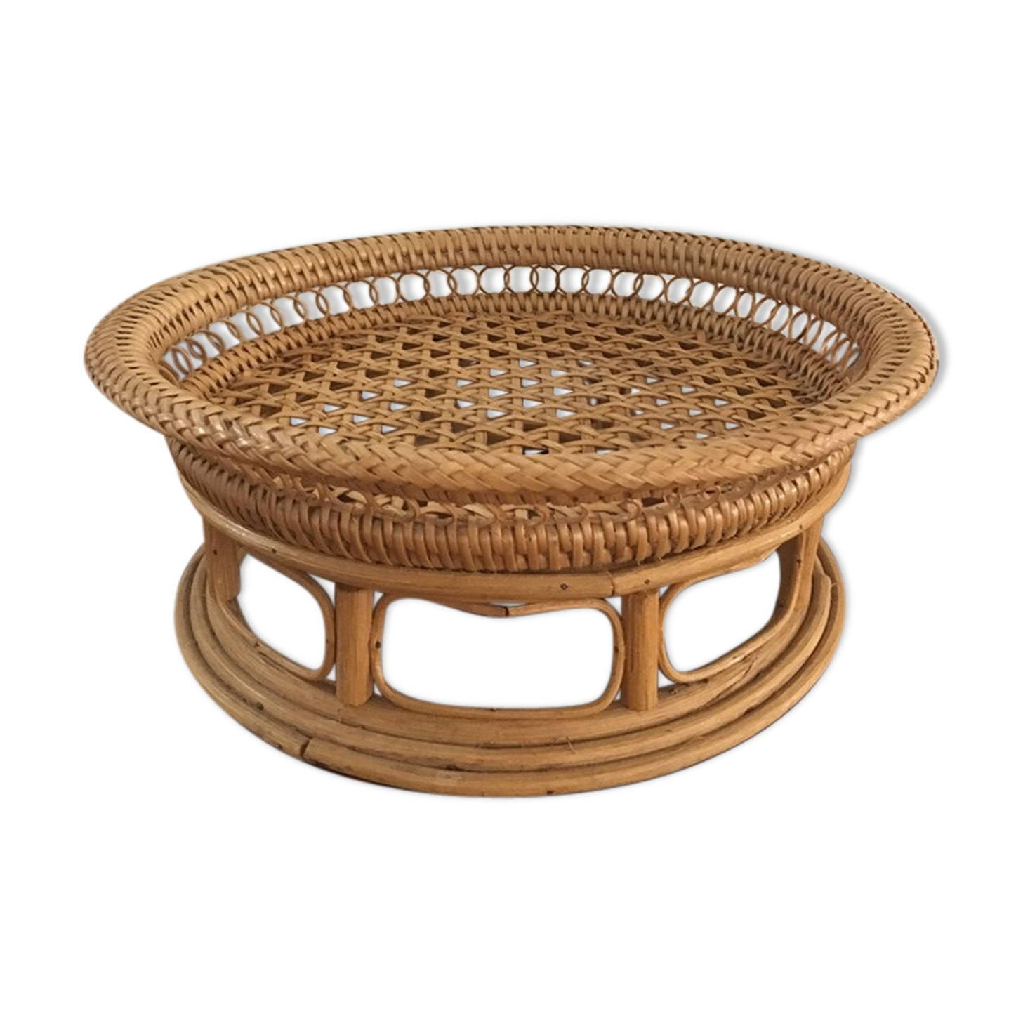 Canning basket and 70s rattan